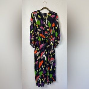 FARM RIO Mushrooms Piping Midi Shirt Dress Size XL NWT